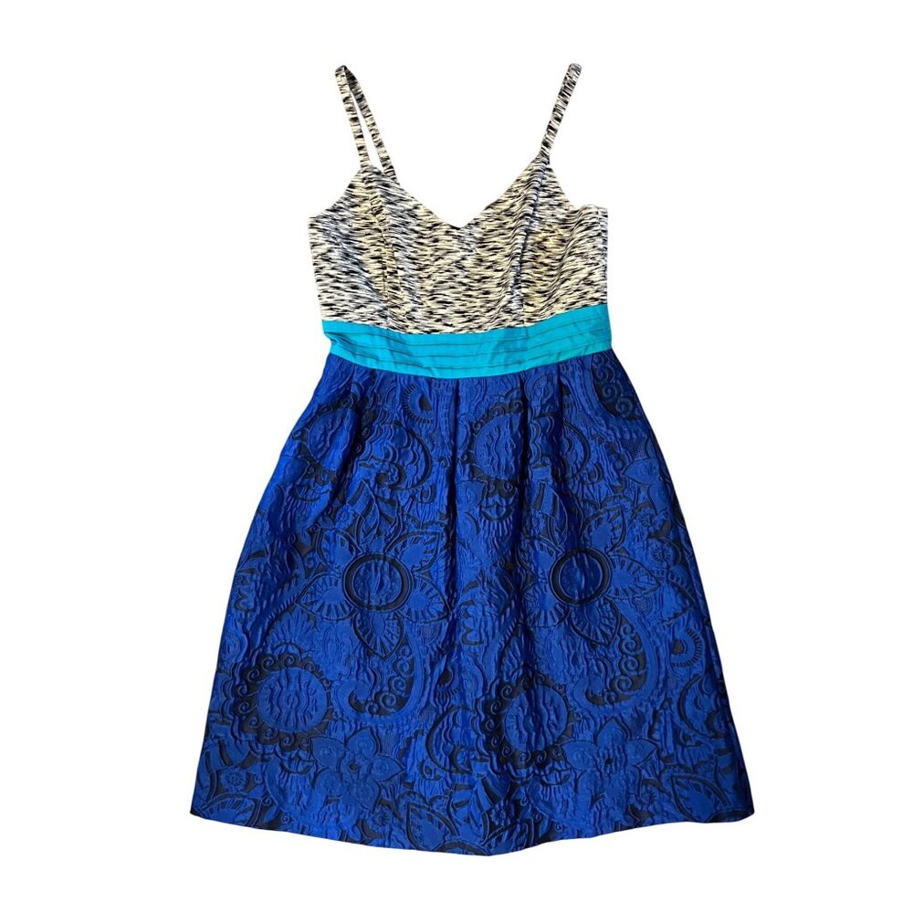 Anthropologie Blue Lace Midi Dress with Mint Sash - Picture 4 of 10